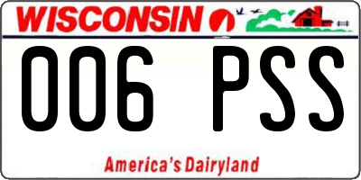 WI license plate 006PSS