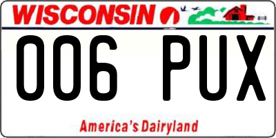 WI license plate 006PUX