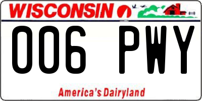 WI license plate 006PWY