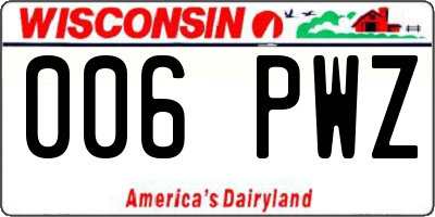 WI license plate 006PWZ