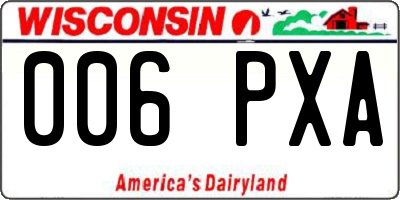 WI license plate 006PXA