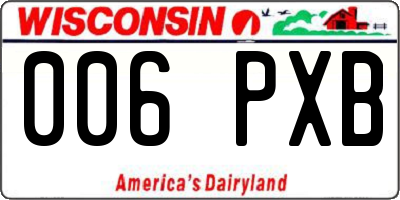 WI license plate 006PXB