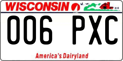 WI license plate 006PXC