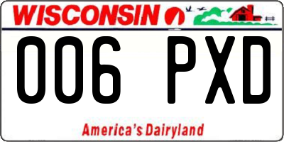 WI license plate 006PXD