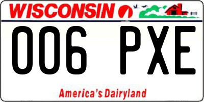 WI license plate 006PXE
