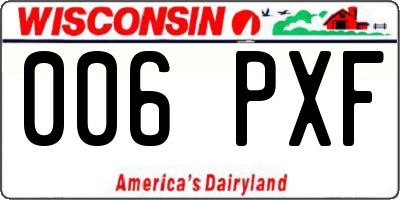 WI license plate 006PXF