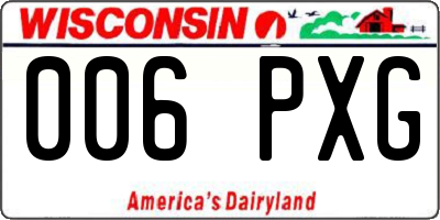 WI license plate 006PXG