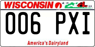 WI license plate 006PXI