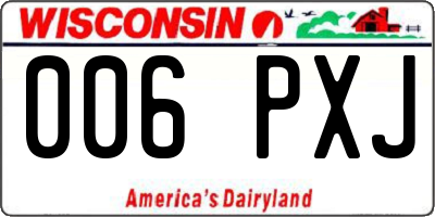 WI license plate 006PXJ