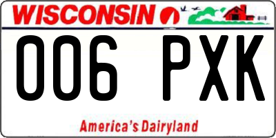 WI license plate 006PXK