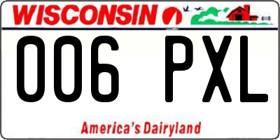 WI license plate 006PXL