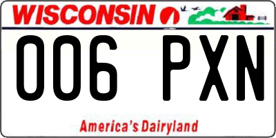 WI license plate 006PXN