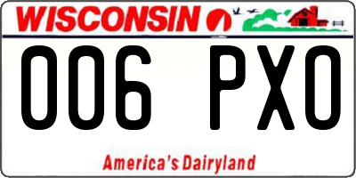 WI license plate 006PXO