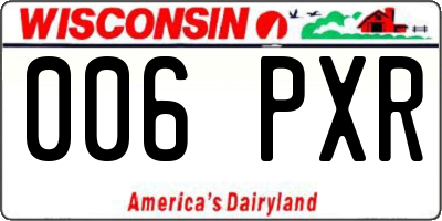 WI license plate 006PXR