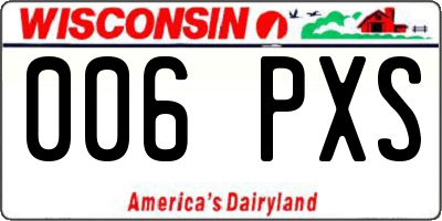 WI license plate 006PXS