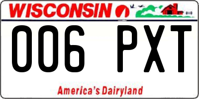 WI license plate 006PXT