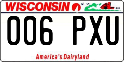 WI license plate 006PXU