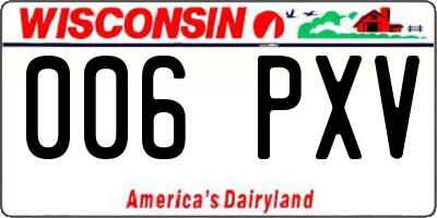 WI license plate 006PXV