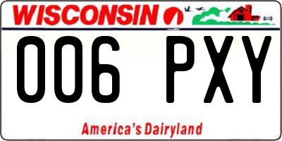 WI license plate 006PXY