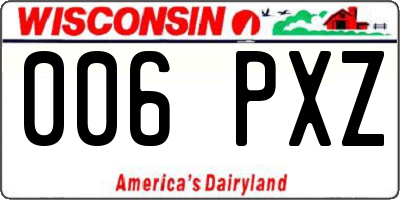 WI license plate 006PXZ
