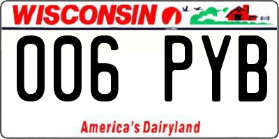 WI license plate 006PYB
