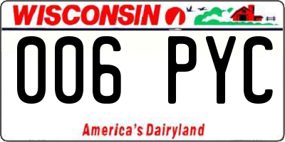 WI license plate 006PYC