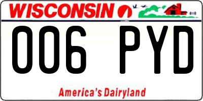 WI license plate 006PYD