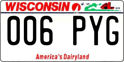WI license plate 006PYG