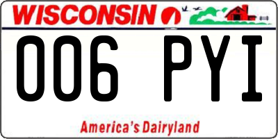 WI license plate 006PYI
