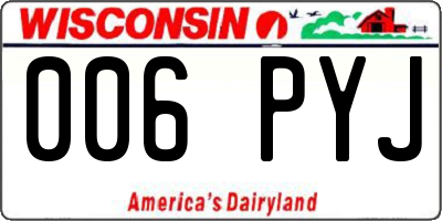 WI license plate 006PYJ