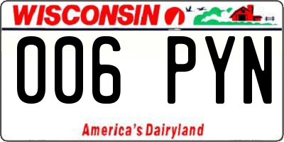 WI license plate 006PYN