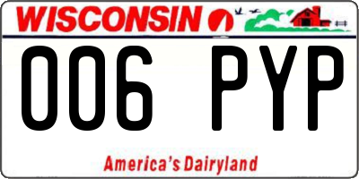 WI license plate 006PYP
