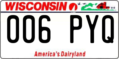 WI license plate 006PYQ