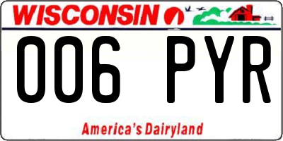 WI license plate 006PYR
