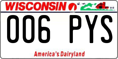 WI license plate 006PYS