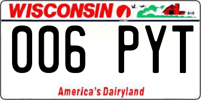 WI license plate 006PYT