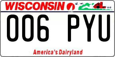 WI license plate 006PYU