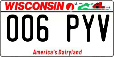 WI license plate 006PYV