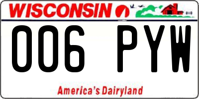 WI license plate 006PYW