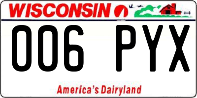 WI license plate 006PYX