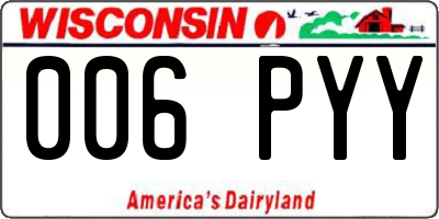 WI license plate 006PYY