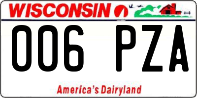 WI license plate 006PZA