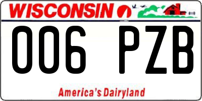 WI license plate 006PZB