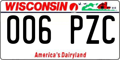 WI license plate 006PZC