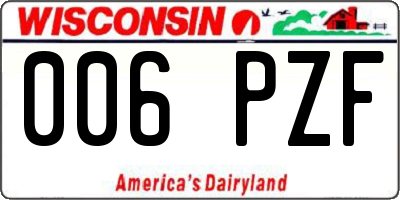 WI license plate 006PZF