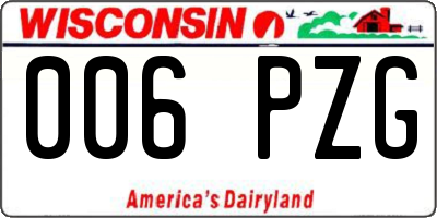 WI license plate 006PZG