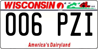 WI license plate 006PZI