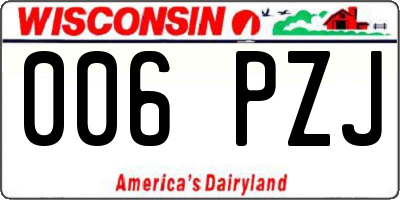 WI license plate 006PZJ
