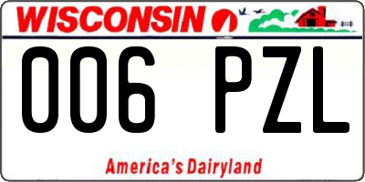 WI license plate 006PZL