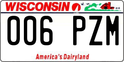 WI license plate 006PZM